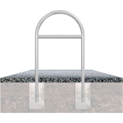 Round hoops of steel tube |  48 mm x 2,5 mm | for casting in concrete | with cross bar | total width: approx. 650 mm | hot-dip galvanized and coatedcolor: green (RAL 6005)